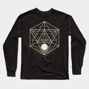 Metatron's Cube Magical Sunrise Festival Long Sleeve T-Shirt